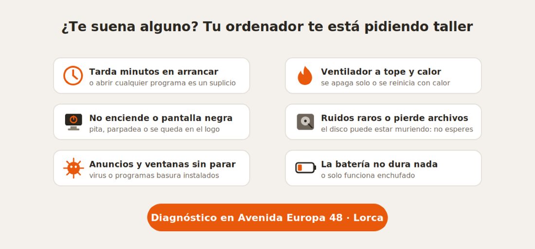 Seis síntomas de que un ordenador necesita reparación